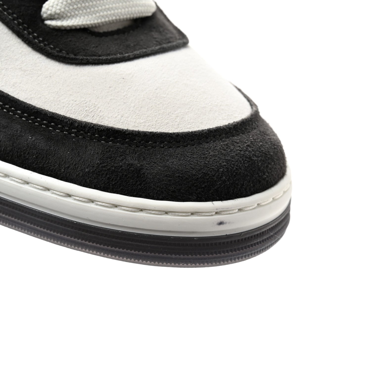 Chanel Suede Kidskin Womens CC Sneakers 39 Black White 9 of 11