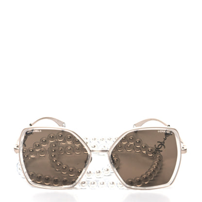 Chanel Butterfly Removable Pearl Chain Sunglasses 4262 Brown 2 of 8