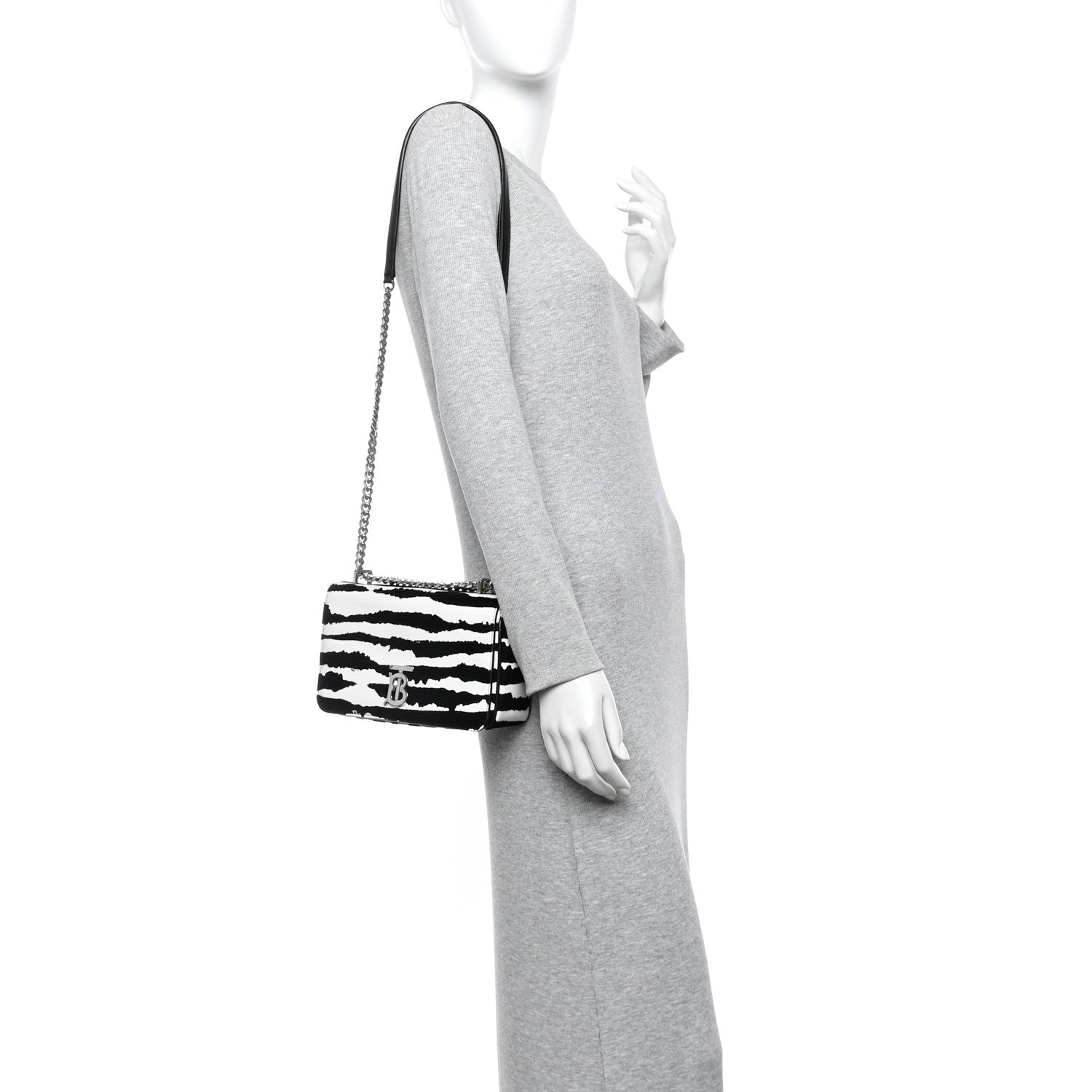 Burberry Calfskin Zebra Print Lola Bag Black White 2 of 11
