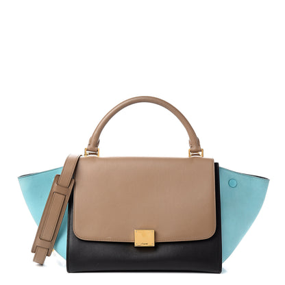 Celine Smooth Calfskin Nubuck Small Tri-Color Trapeze Taupe 1 of 12