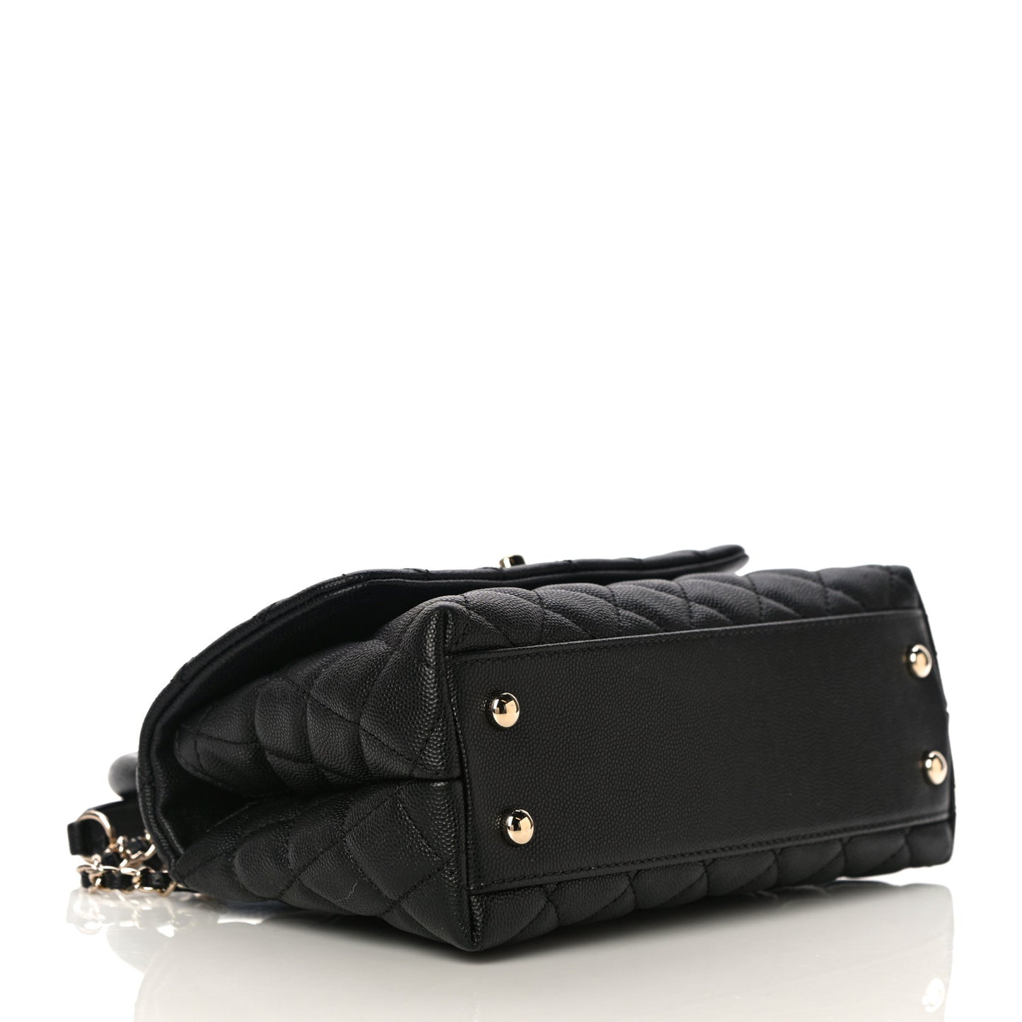 Caviar Quilted Mini Coco Handle Flap Black