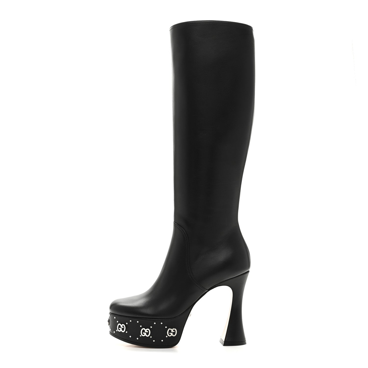 Gucci Nappa Charlotte Janaya 110mm Platform Knee Boots 35.5 Black 1 of 11