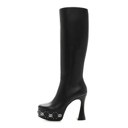 Gucci Nappa Charlotte Janaya 110mm Platform Knee Boots 35.5 Black 1 of 11