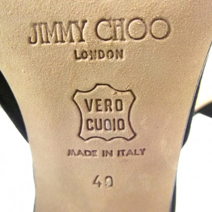 Jimmy Choo Satin Feather Crystal Slides 40 Black 7 of 7