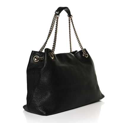 Gucci Pebbled Calfskin Medium Soho Chain Shoulder Bag Black 3 of 18