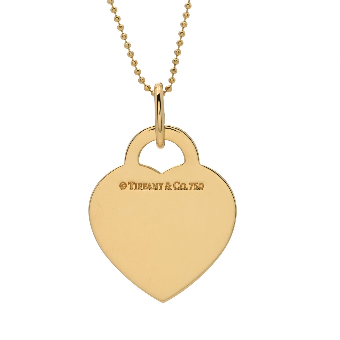 18K Yellow Gold Mom Heart Tag Pendant Necklace