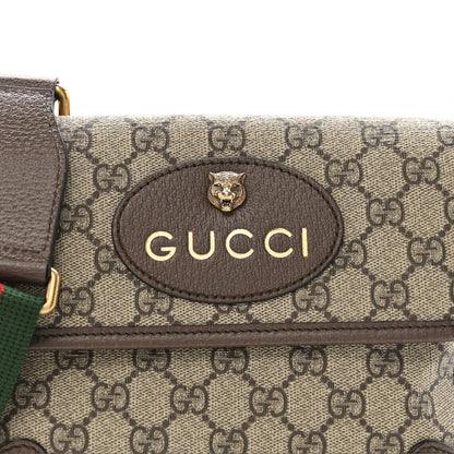 Gucci GG Supreme Monogram Web Small Neo Vintage Double Flap Messenger Bag Beige New Acero 10 of 16