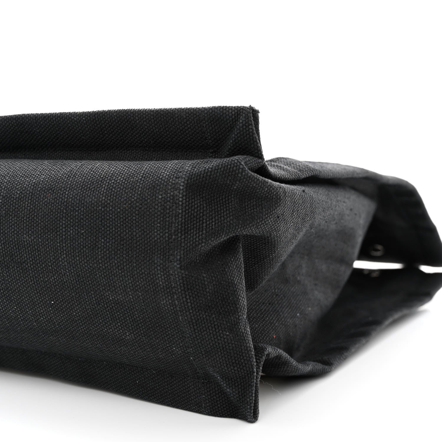 Saint Laurent Linen Calfskin Rive Gauche North South Tote White Black 10 of 15
