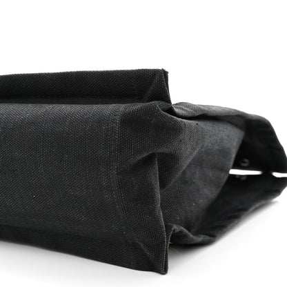 Saint Laurent Linen Calfskin Rive Gauche North South Tote White Black 10 of 15