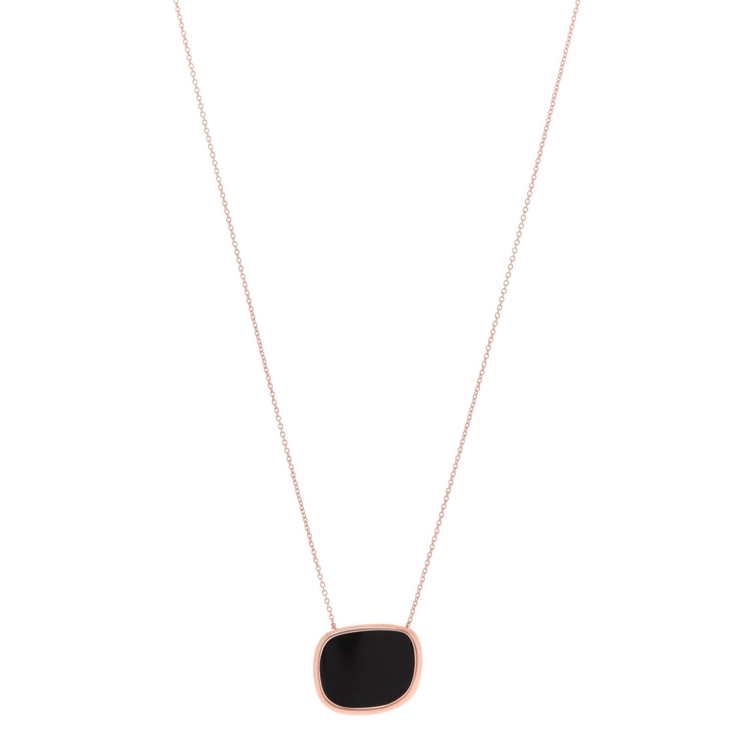 Roberto Coin 18K Rose Gold Black Jade Amphibole Pendant Necklace 1 of 7