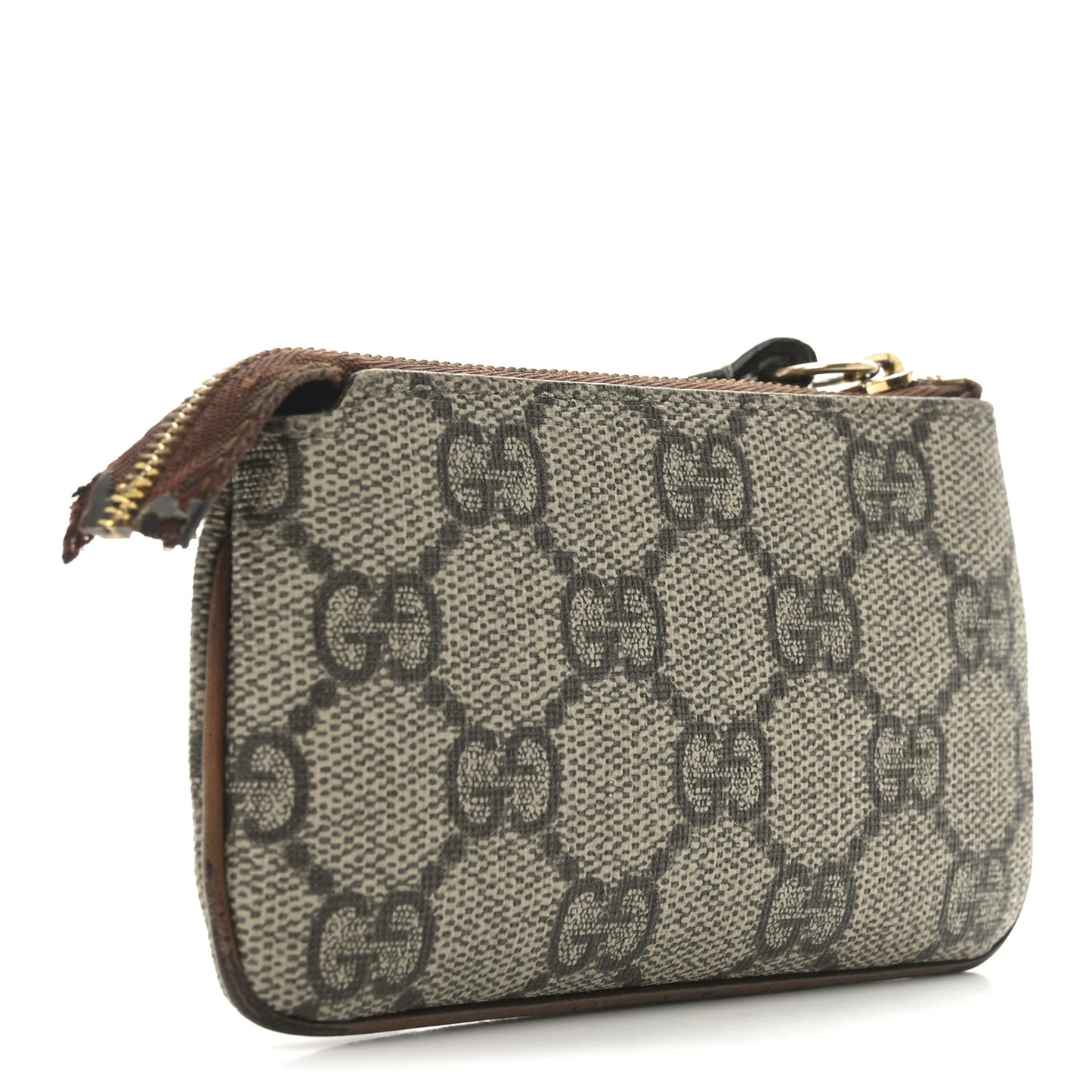 GG Supreme Monogram Key Case Brown