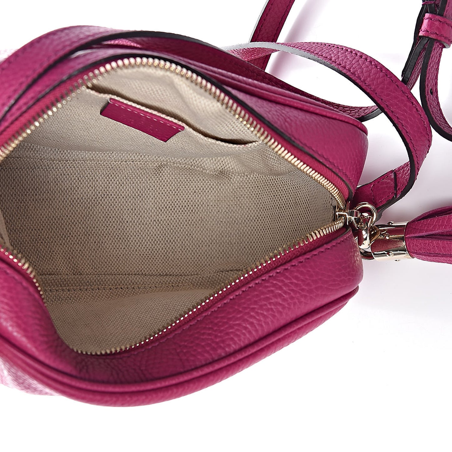 Pebbled Calfskin Small Soho Disco Bag Bright Bougainvillea