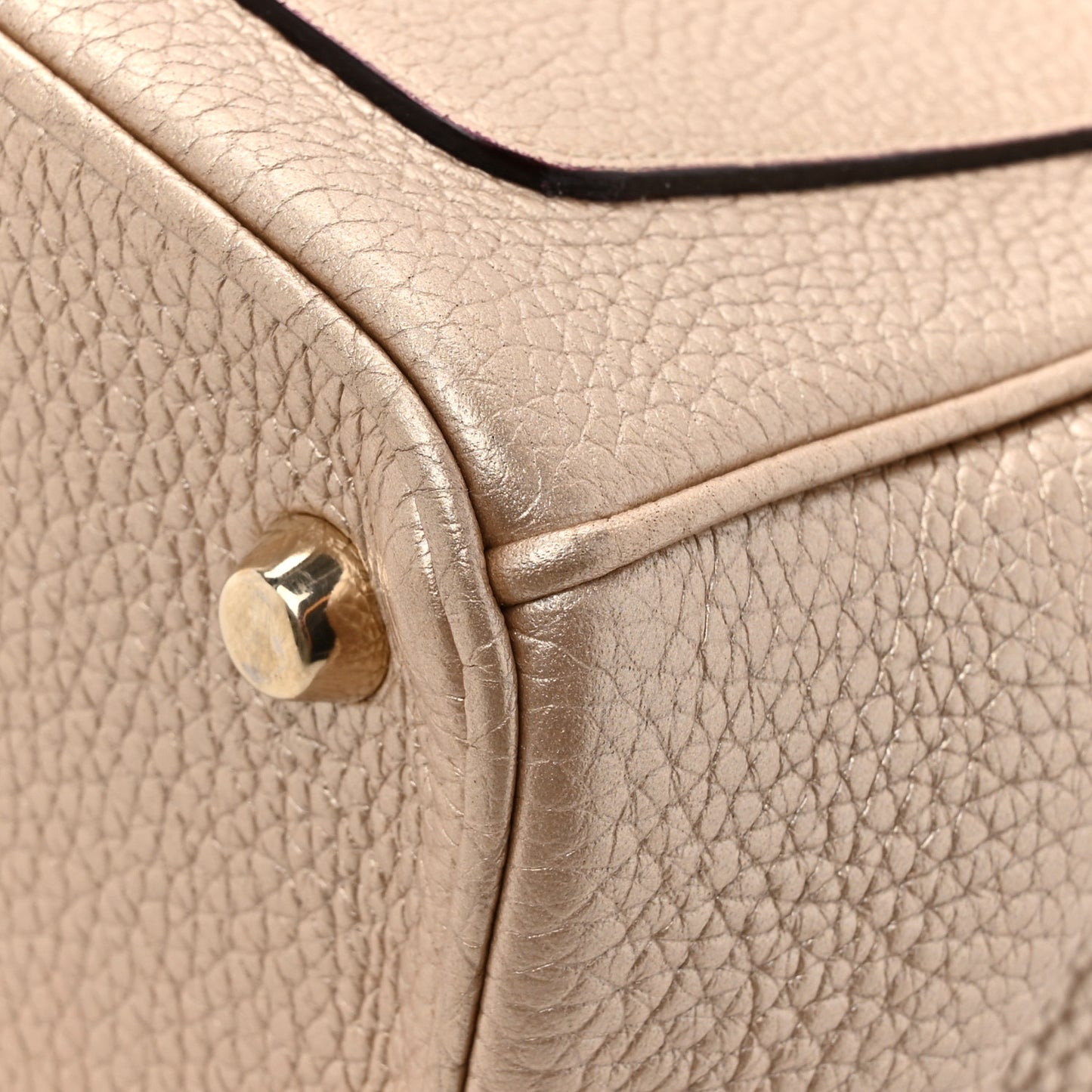 Metallic Bullcalf Small Be Dior Flap Pale Gold