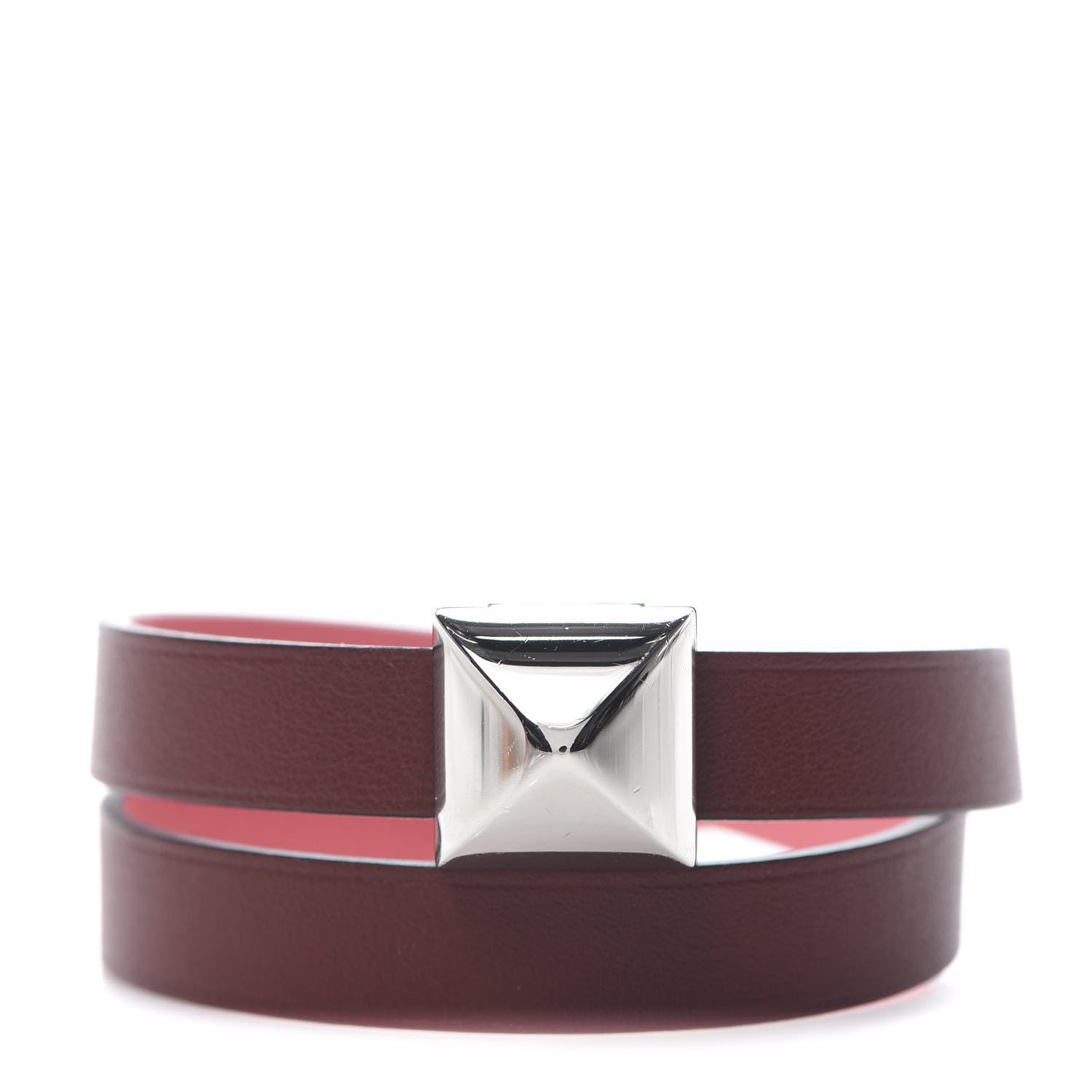 Hermes Swift Medor Infini Double Tour Bracelet T2 Rouge H Rose Ete 1 of 8