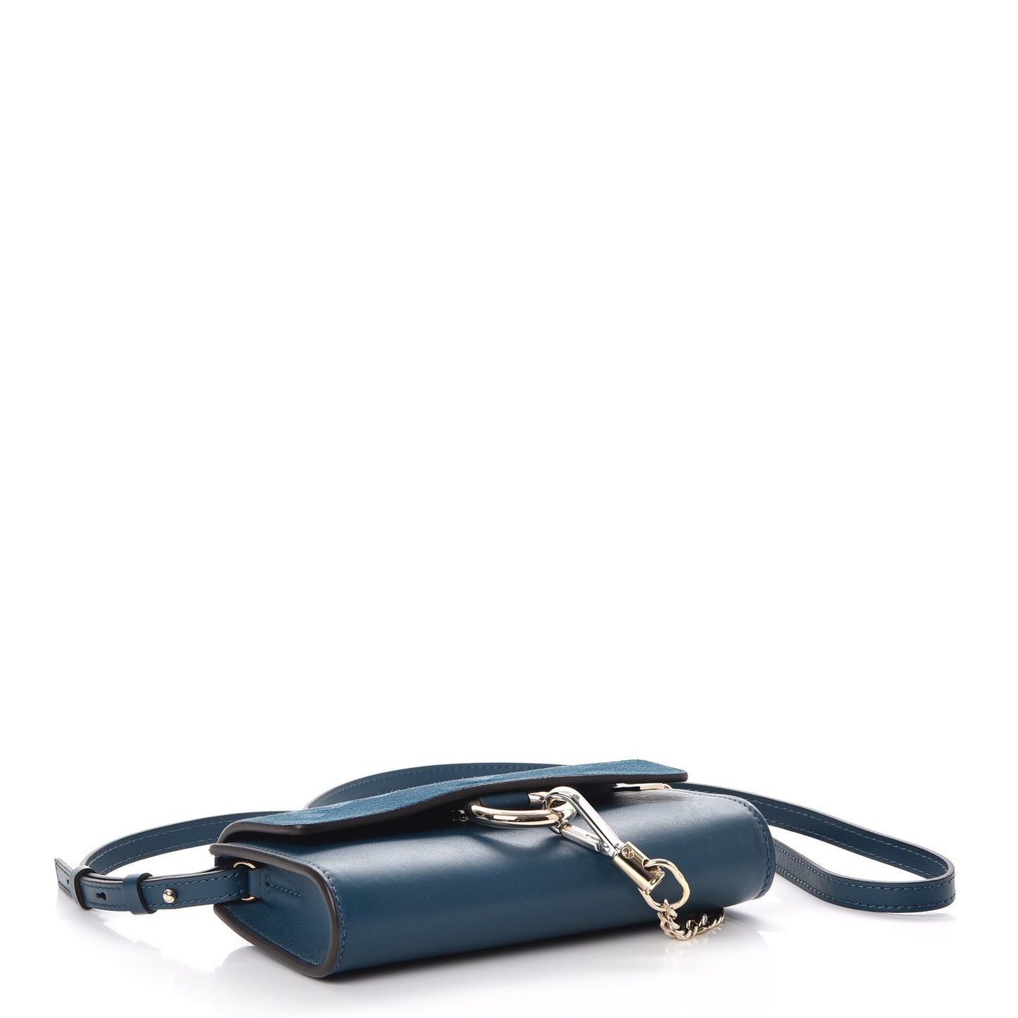 Suede Calfskin Mini Faye Shoulder Bag Majolica Blue