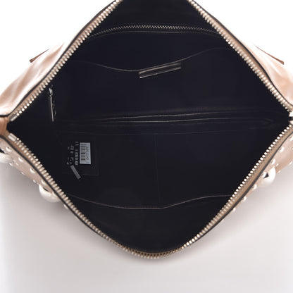 Prada Soft Calfskin Studded Zip Clutch Caramel 5 of 10