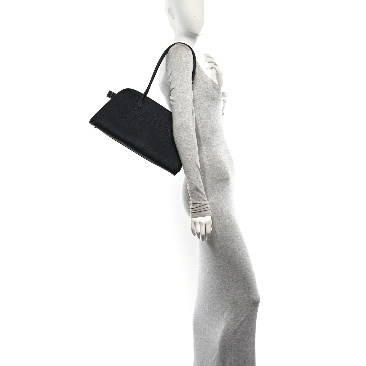 The Row Matte Grained Calfskin Margaux Shoulder 12 Black 2 of 9