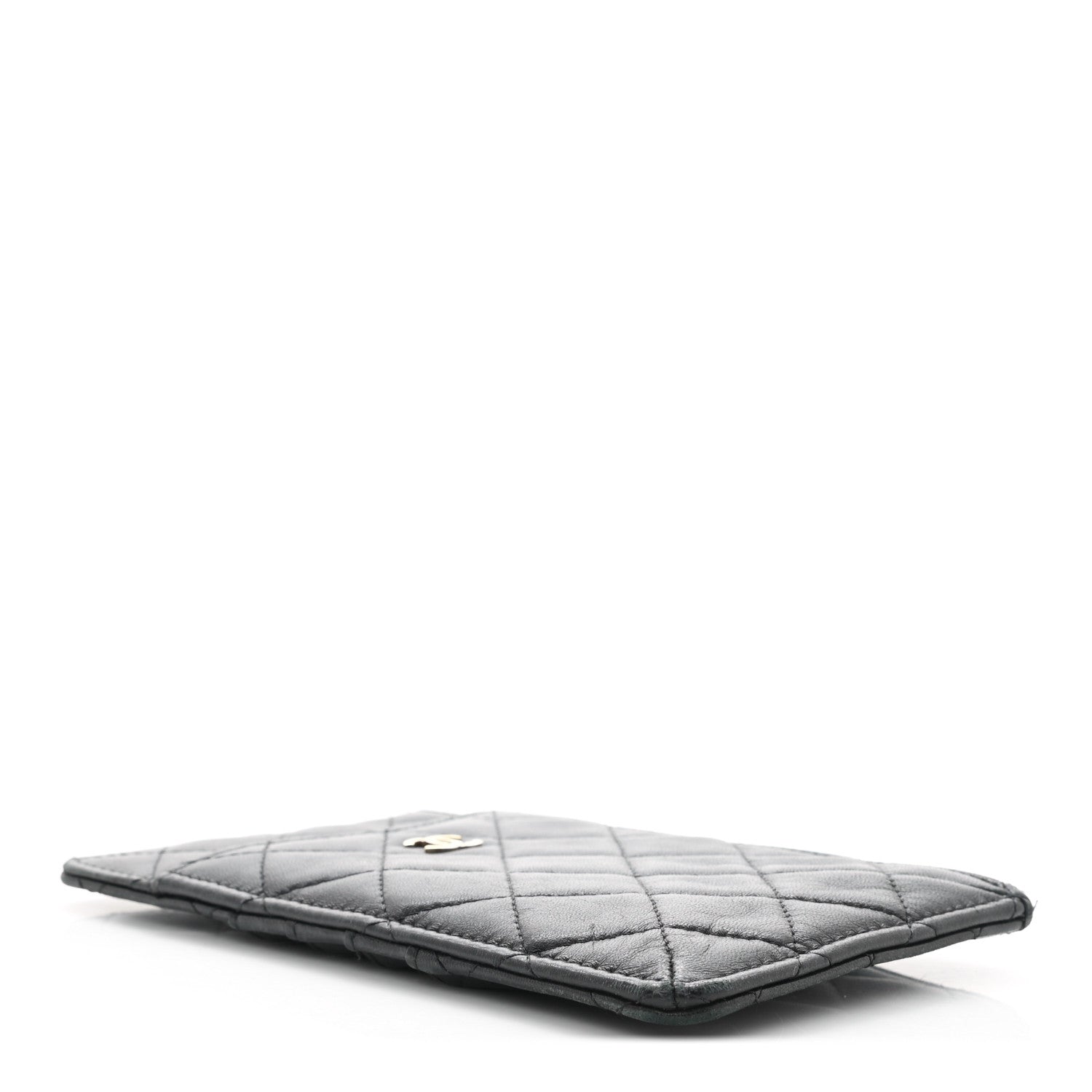 Chanel Lambskin Quilted Classic Flat Wallet Pouch Black 4 of 7