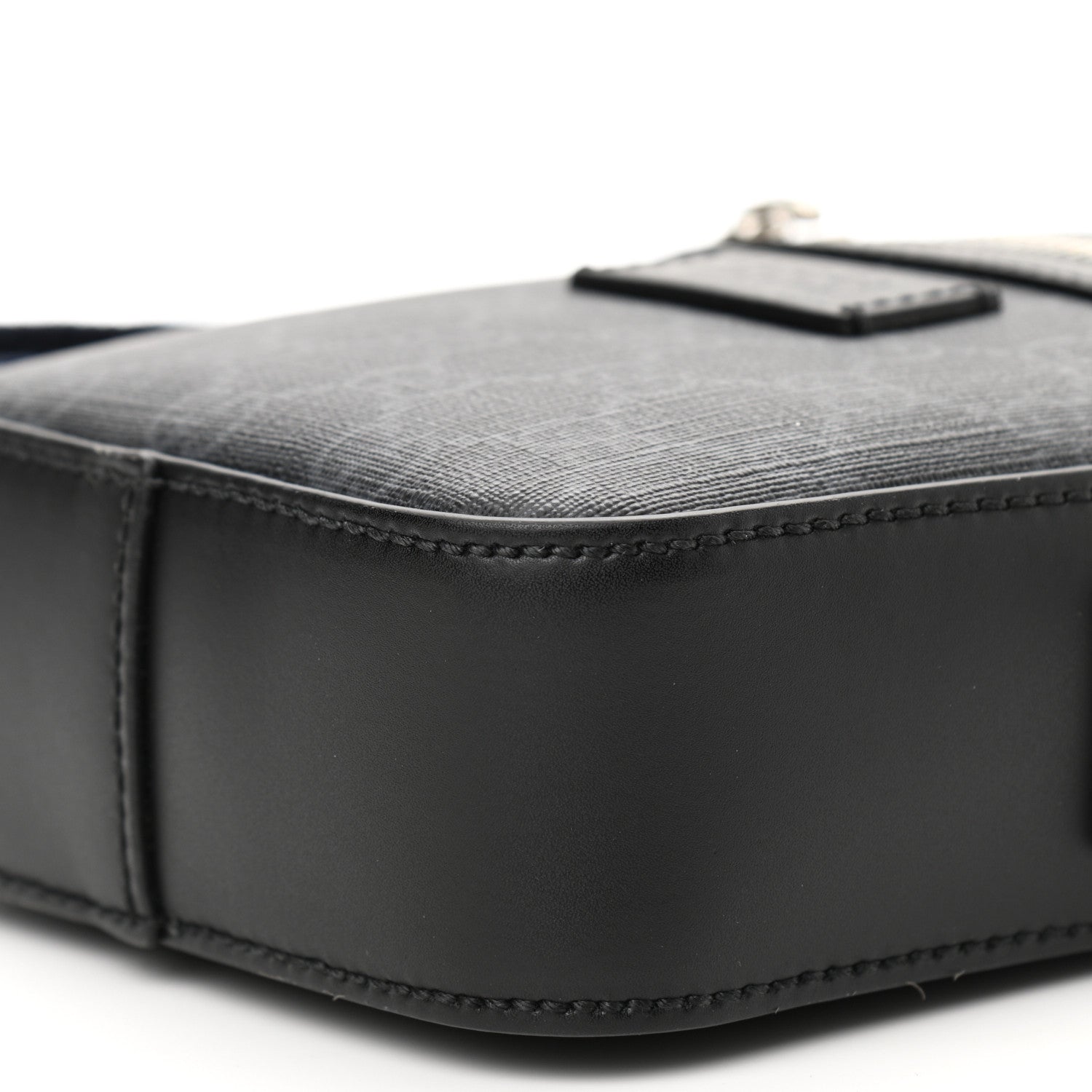 Gucci GG Supreme Monogram Appia Calfskin Web Small Camera Messenger Bag Black Grey 10 of 10