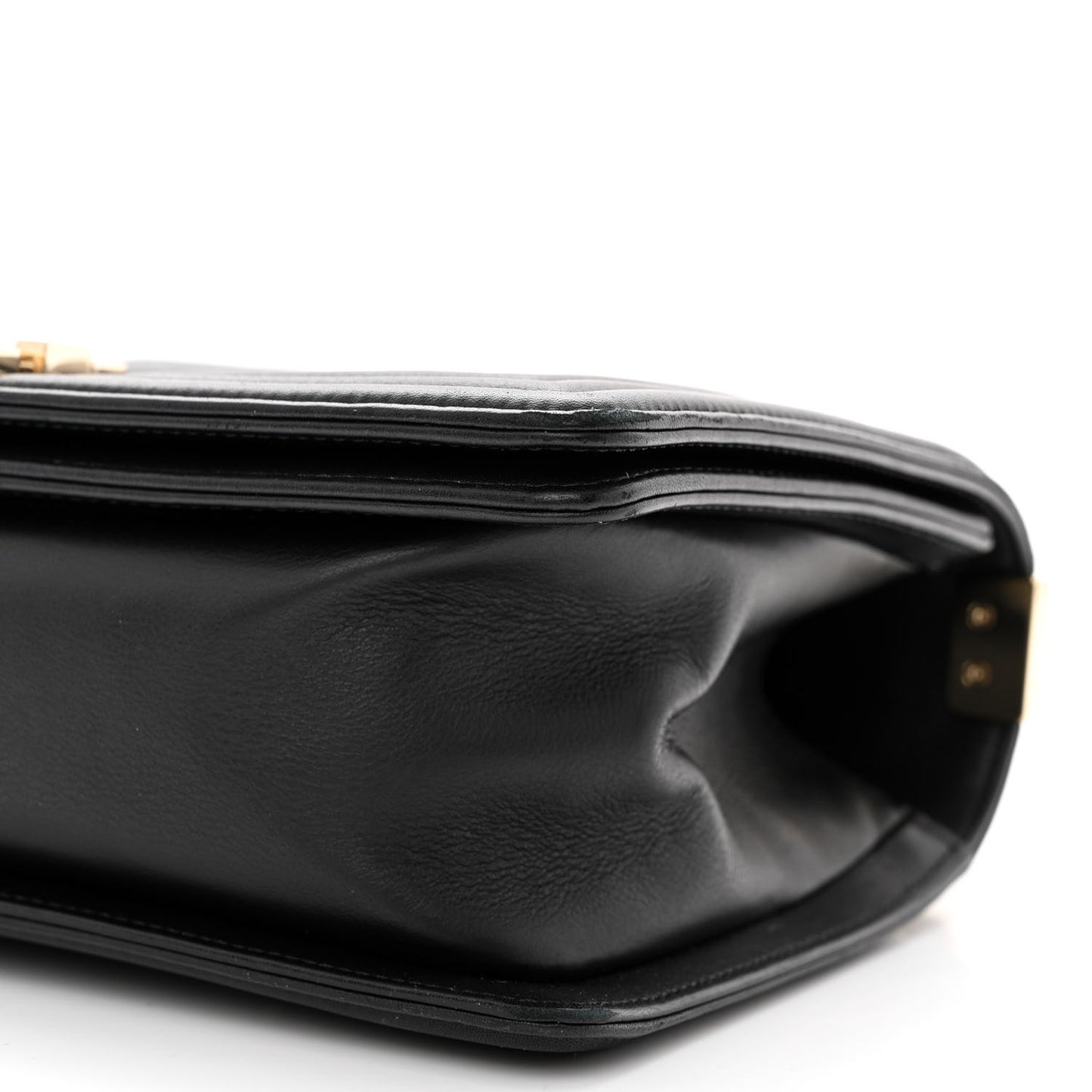 Lambskin Chevron Quilted Medium Boy Flap Black