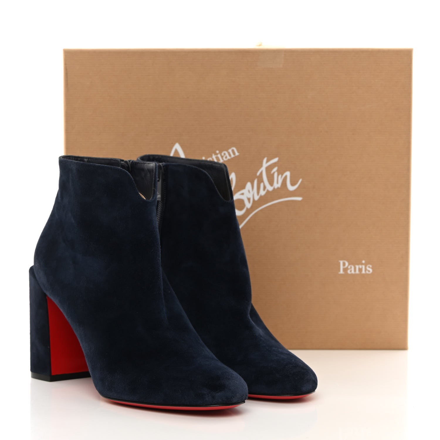 Christian Louboutin Suede Castarika Round Toe Ankle Booties 39 Nocturne 12 of 12