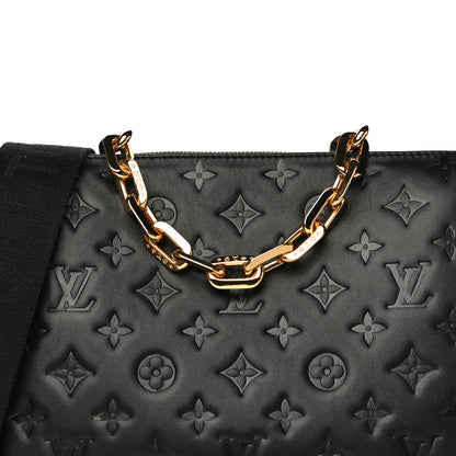 Louis Vuitton Lambskin Embossed Monogram Coussin PM Black 7 of 15