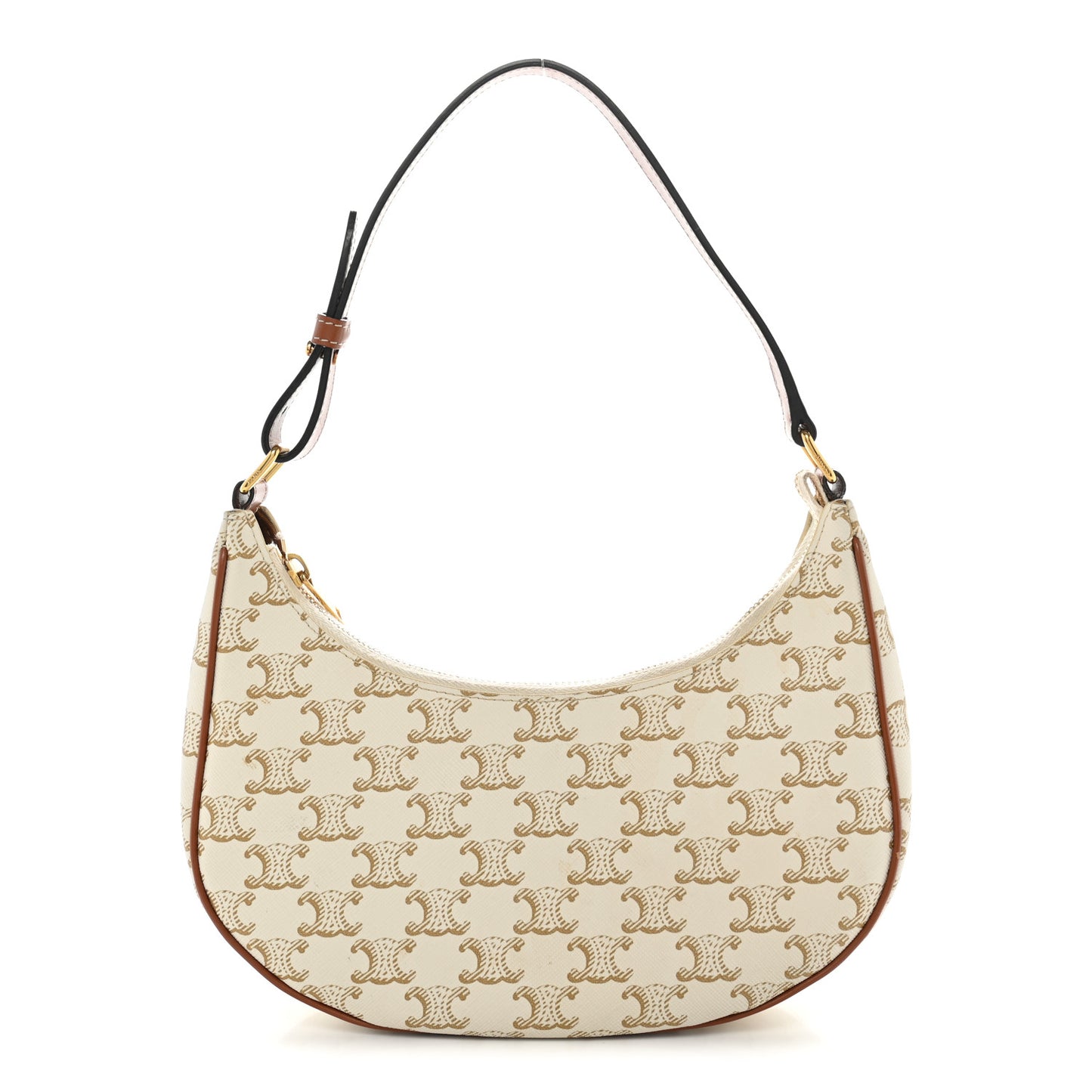 Canvas Calfskin Ava Triomphe Shoulder Bag Grege