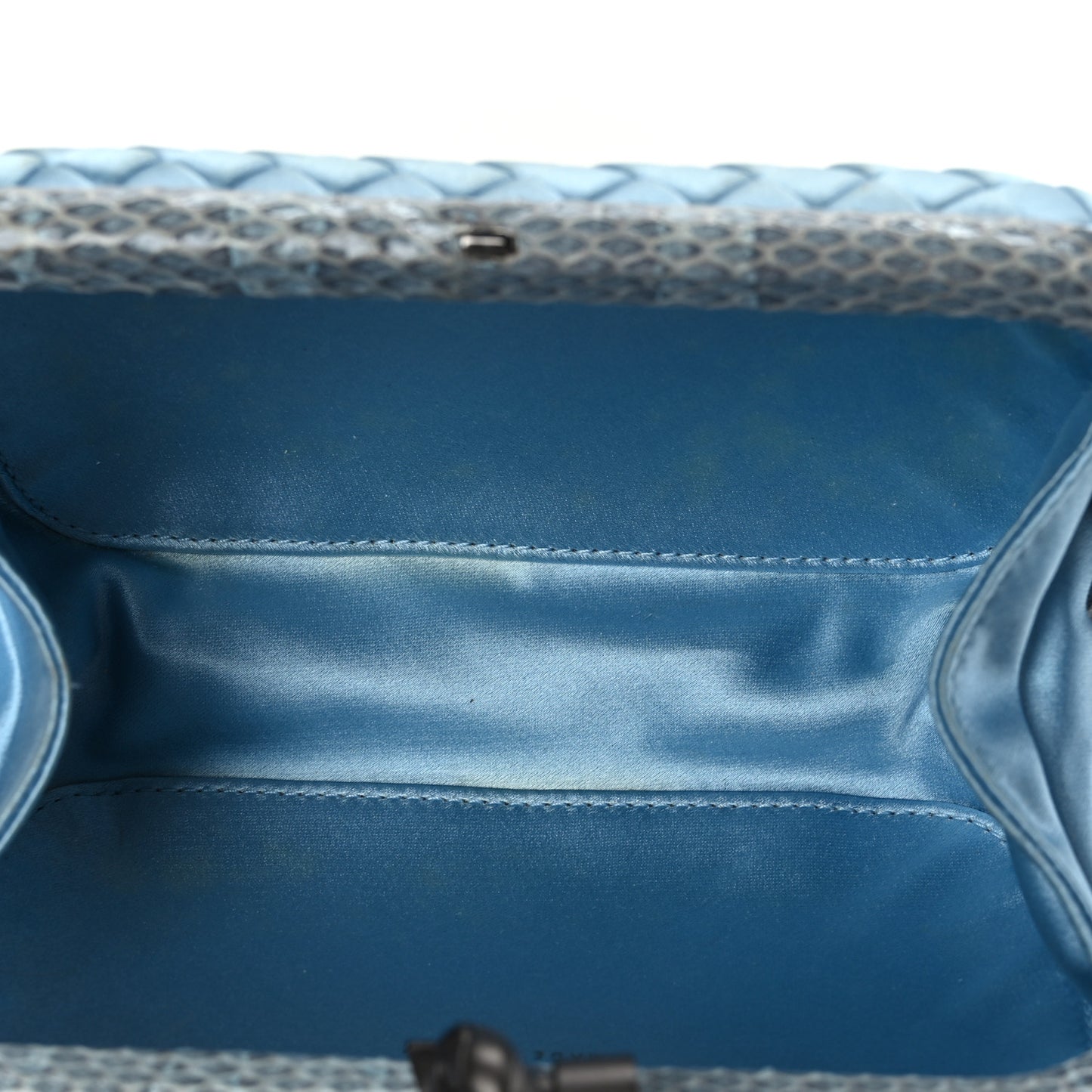 Satin Intreccio Impero Ayers Knot Clutch Ciel