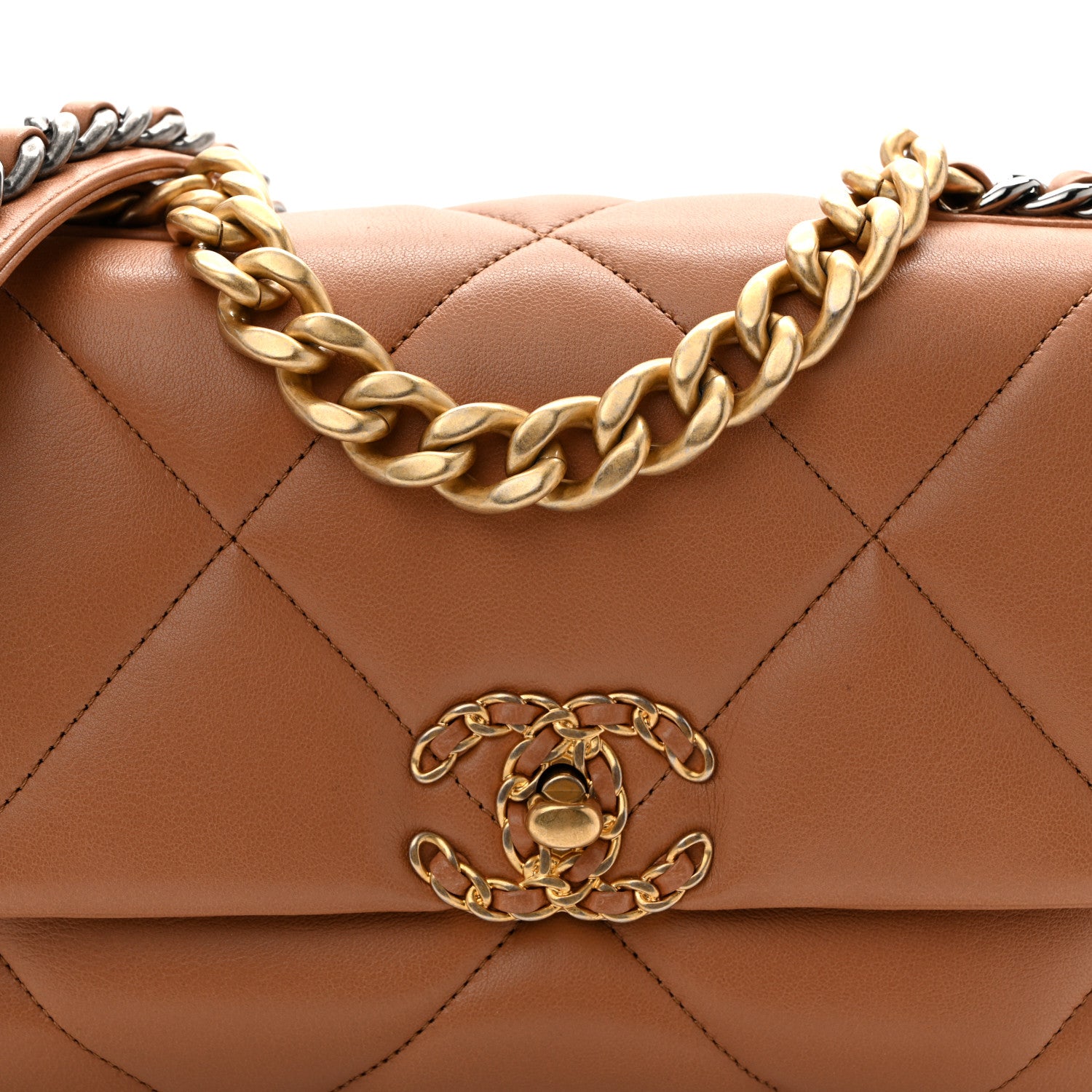 Chanel Lambskin Quilted Medium Chanel 19 Flap Brown 8 of 10