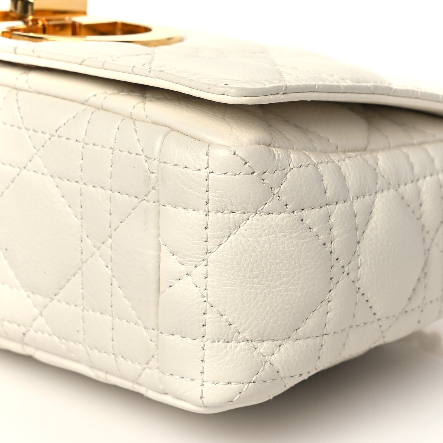 Christian Dior Calfskin Cannage Small Caro Bag Ivory 10 of 10