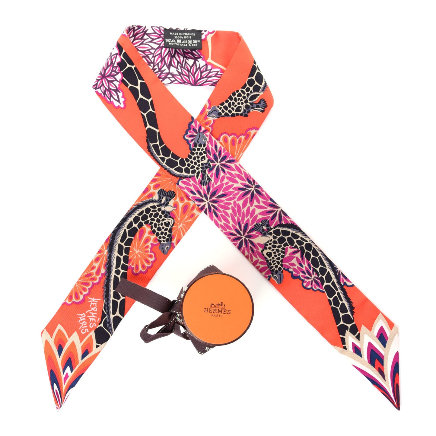 Silk The Three Graces Twilly Vermillion Fuchsia