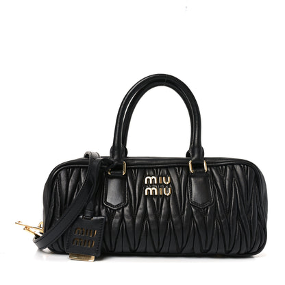 Miu Miu Nappa Matelasse Large Arcadie Top Handle Bag Black 1 of 10