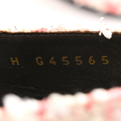 Chanel Glittered Tweed Grosgrain Cap Toe Slingback Pumps 38.5 Ecru Pink Red Black 8 of 11