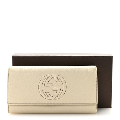 Gucci Pebbled Calfskin Large Soho Continental Wallet Off White 8 of 8