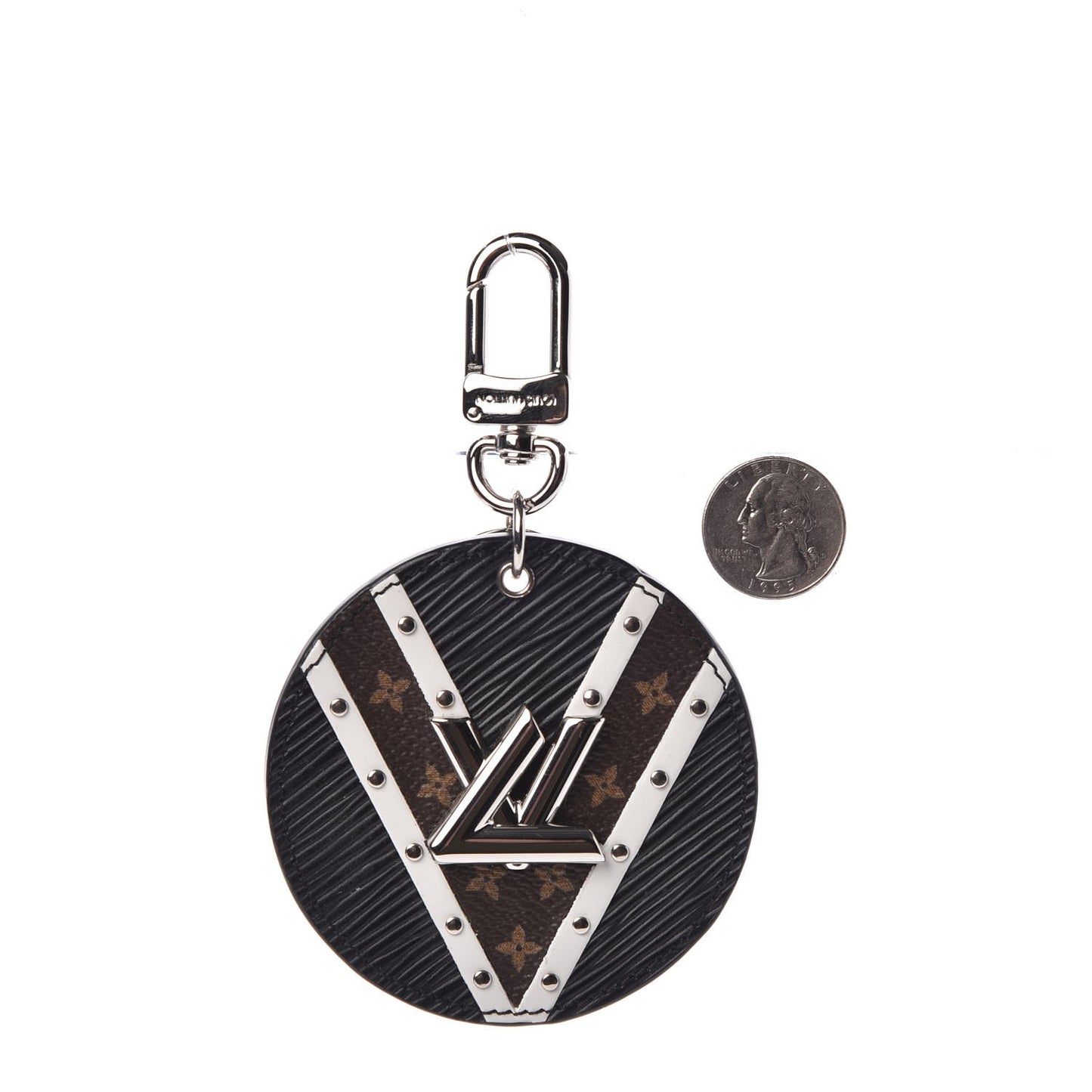 Epi Monogram V Twist Bag Charm Key Holder Brown