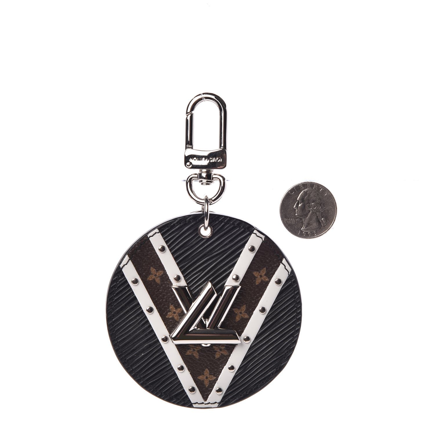 Louis Vuitton Epi Monogram V Twist Bag Charm Key Holder Brown 2 of 4
