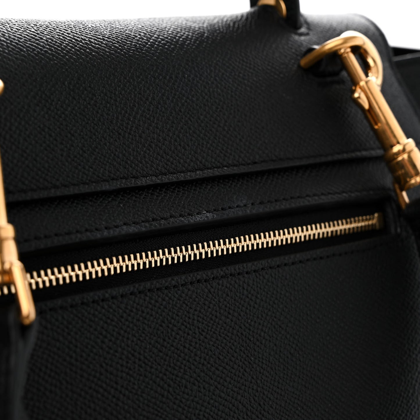 Grained Calfskin Micro Belt Bag Black