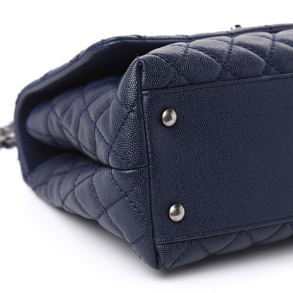 Chanel Caviar Quilted Small Coco Handle Flap Navy 8 of 10