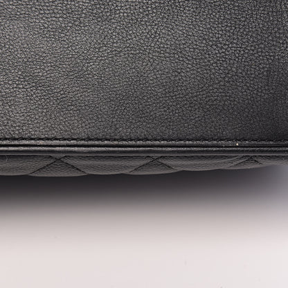 Chanel Calfskin Quilted Medium Frame In Chain Flap Black 10 of 12