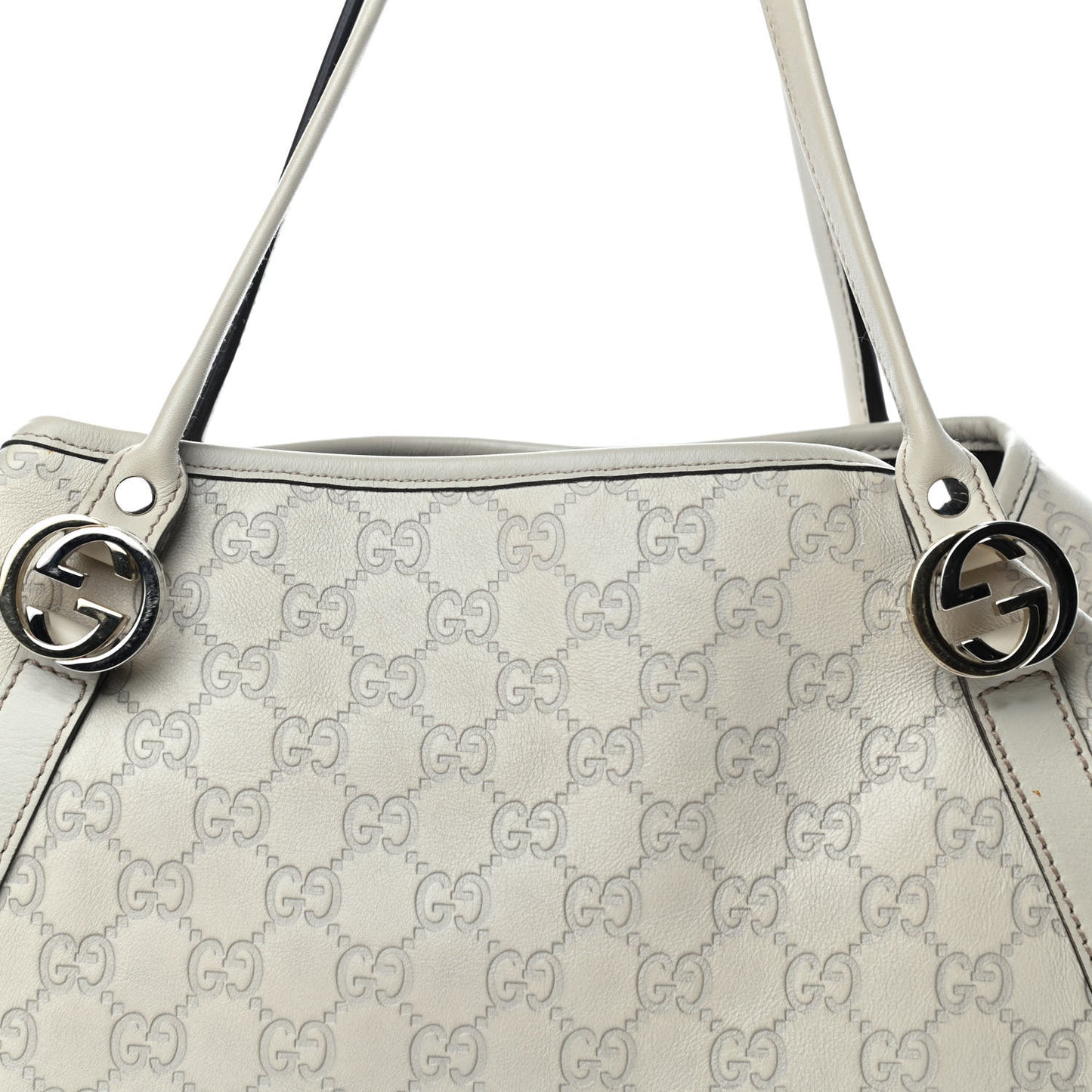 Guccissima Medium GG Twins Shoulder Bag Off White