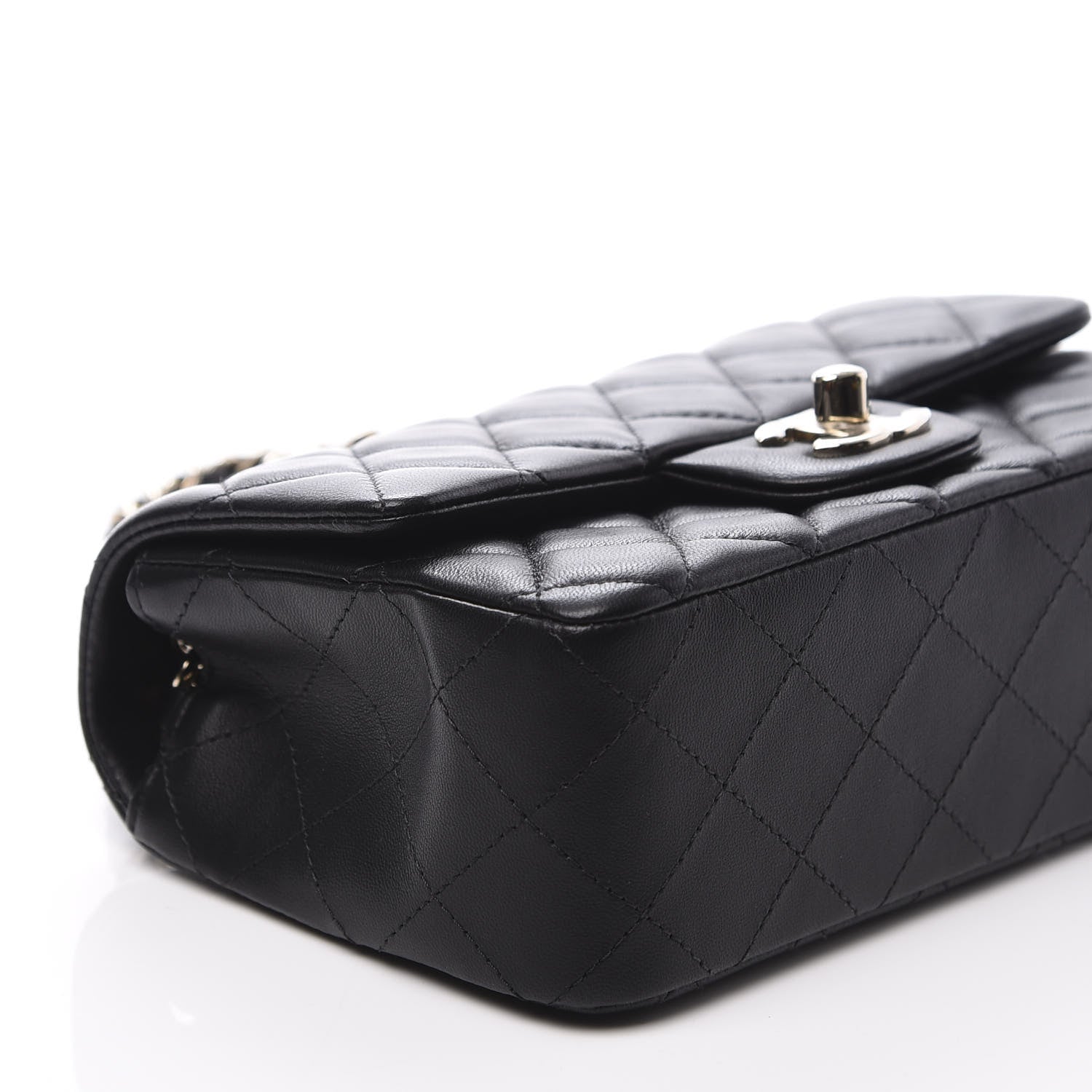 Chanel Lambskin Quilted Mini Rectangular Flap Black 7 of 10