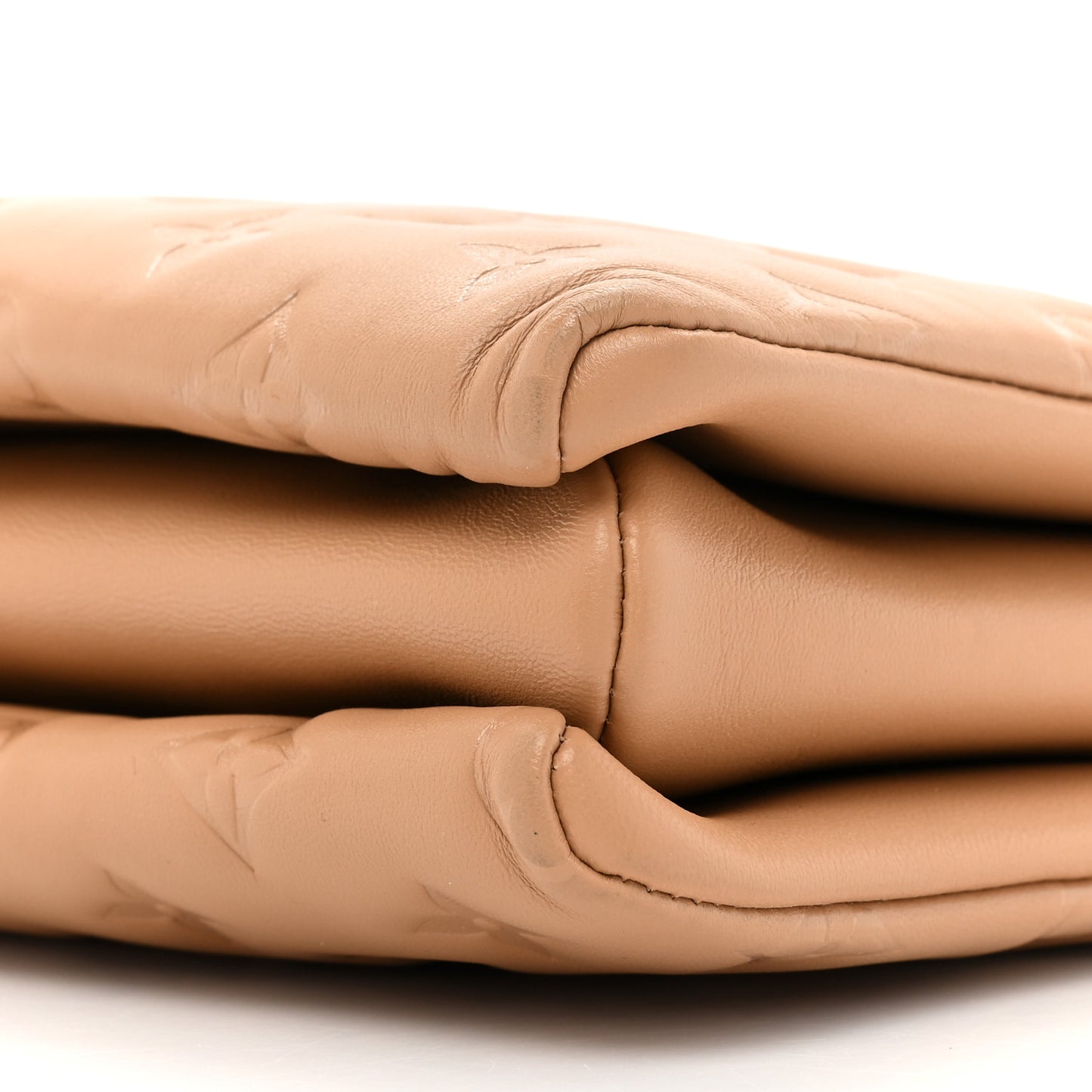Lambskin Embossed Monogram Coussin PM Camel