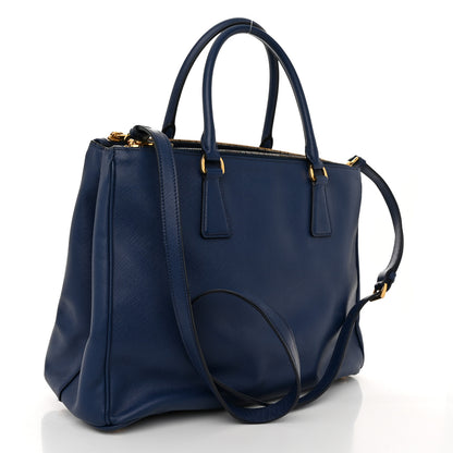 Prada Saffiano Medium Galleria Double Zip Tote Bluette 3 of 11