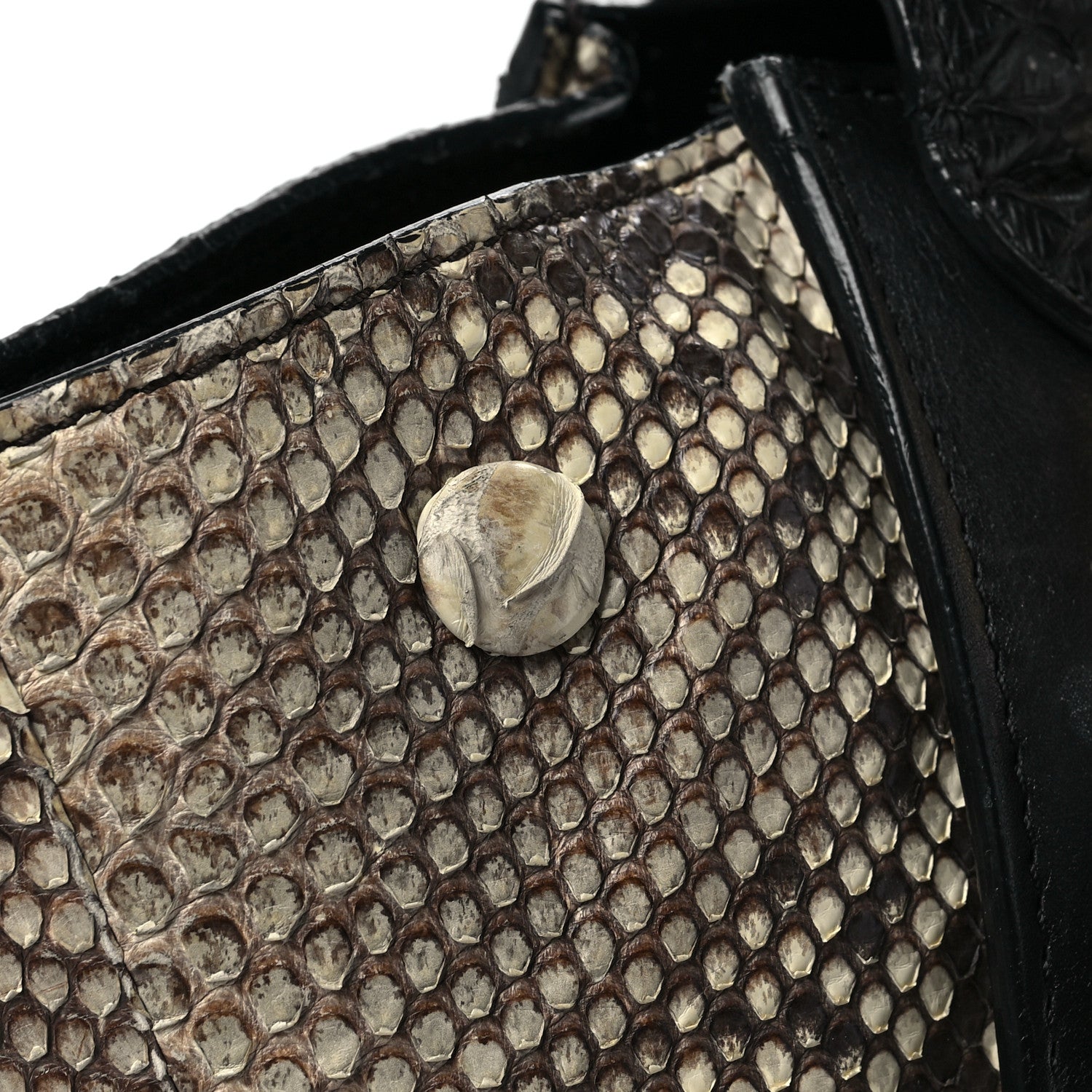 Celine Snakeskin Medium Trapeze Black Beige 8 of 8