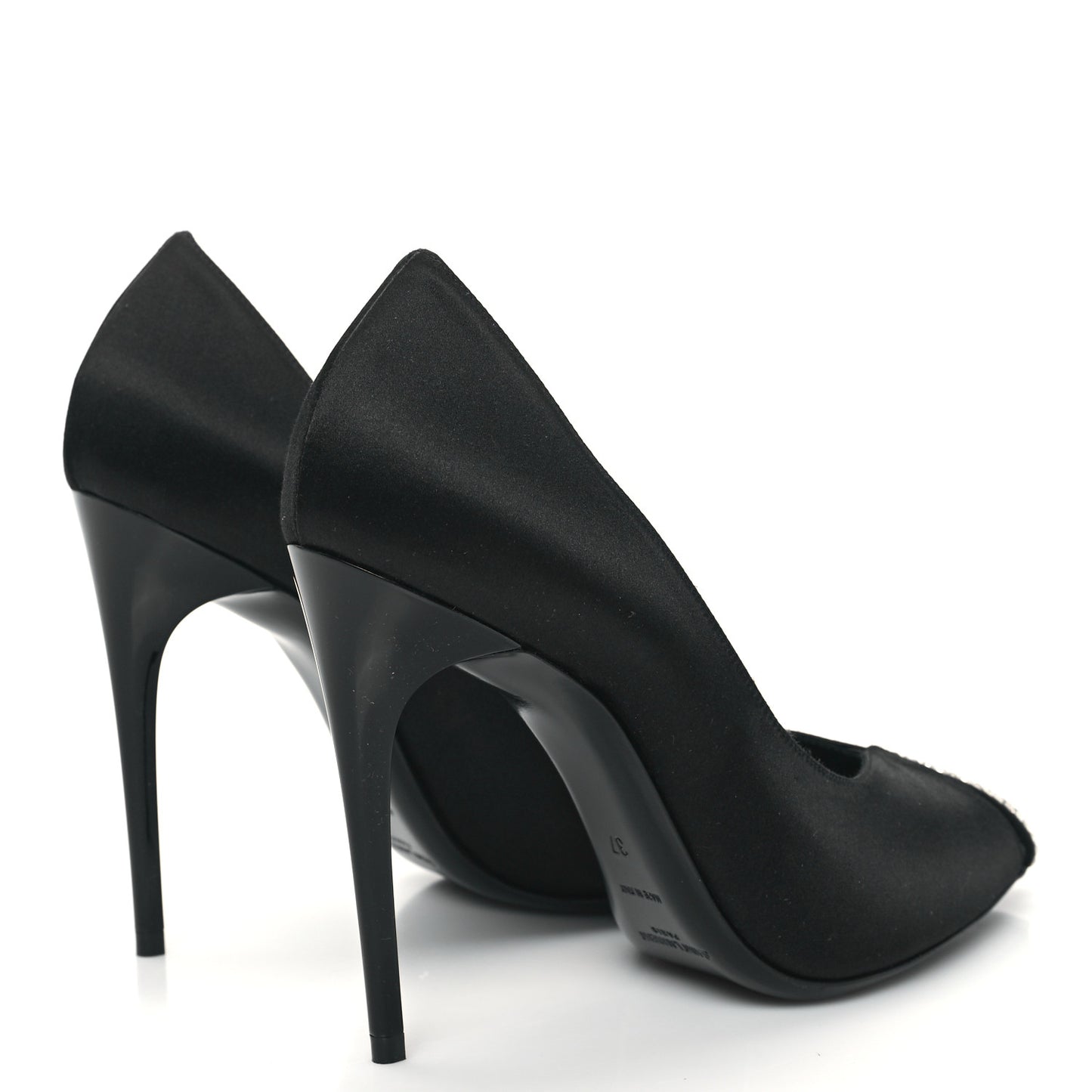 Satin Crystal Martinique 110 Pump 37 Black