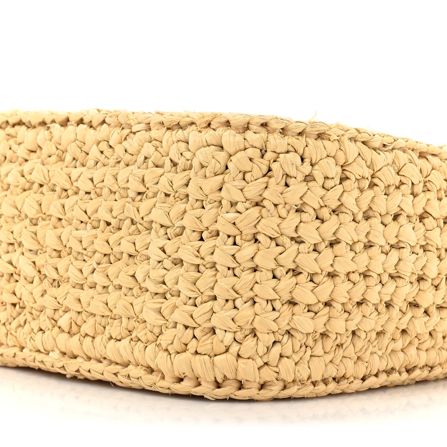 Prada Yarn Raffia Effect Crochet Striped Re-Edition 2005 Shoulder Bag Naturale Petalo 7 of 9