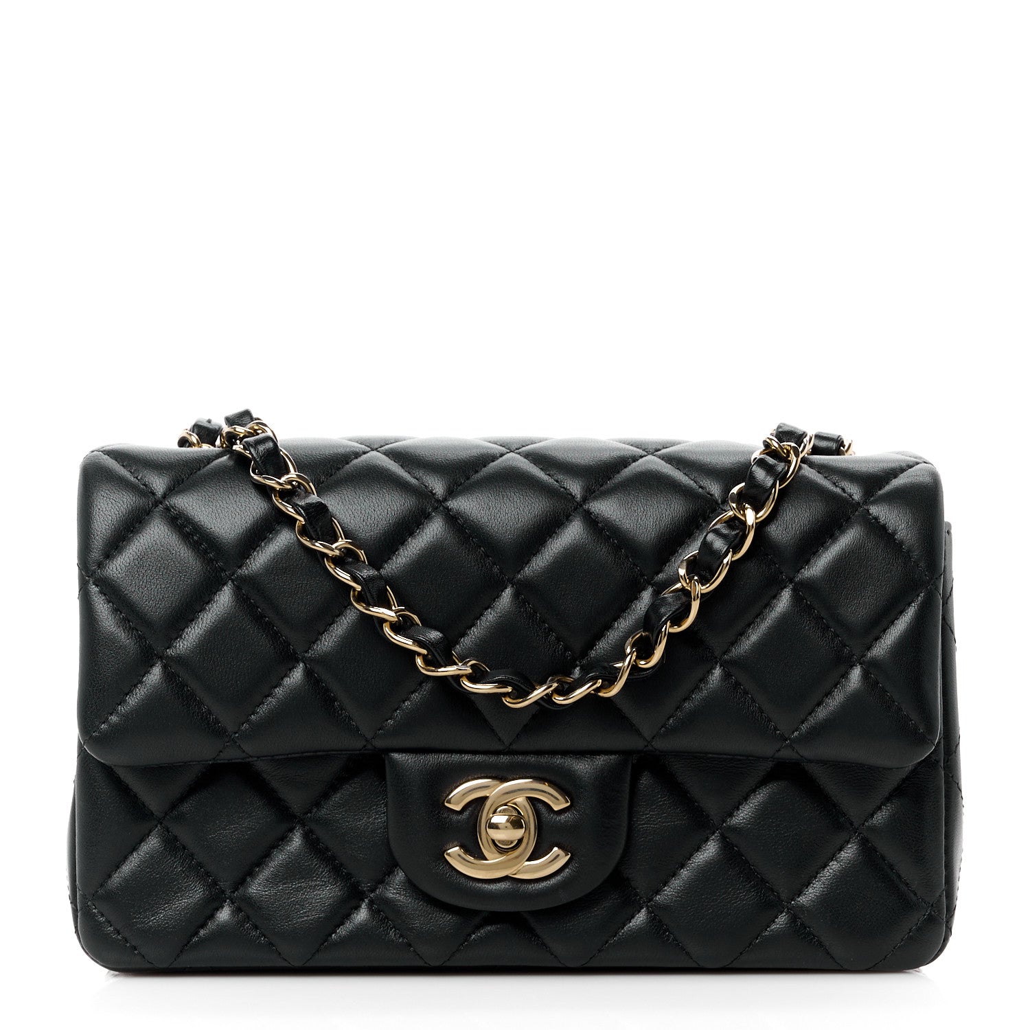 Chanel Lambskin Quilted Mini Rectangular Flap Black 1 of 12