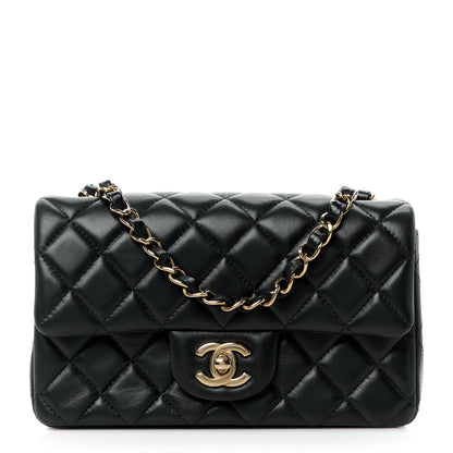 Chanel Lambskin Quilted Mini Rectangular Flap Black 1 of 12