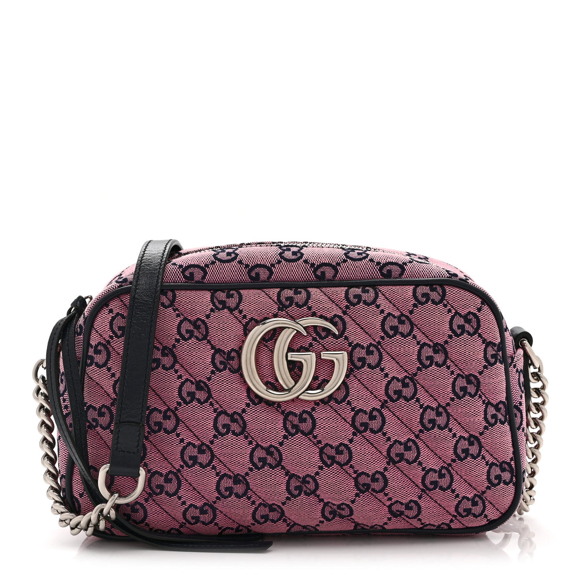 Monogram Multicolor Matelasse Diagonal Small GG Marmont Chain Shoulder Bag Pink Blue