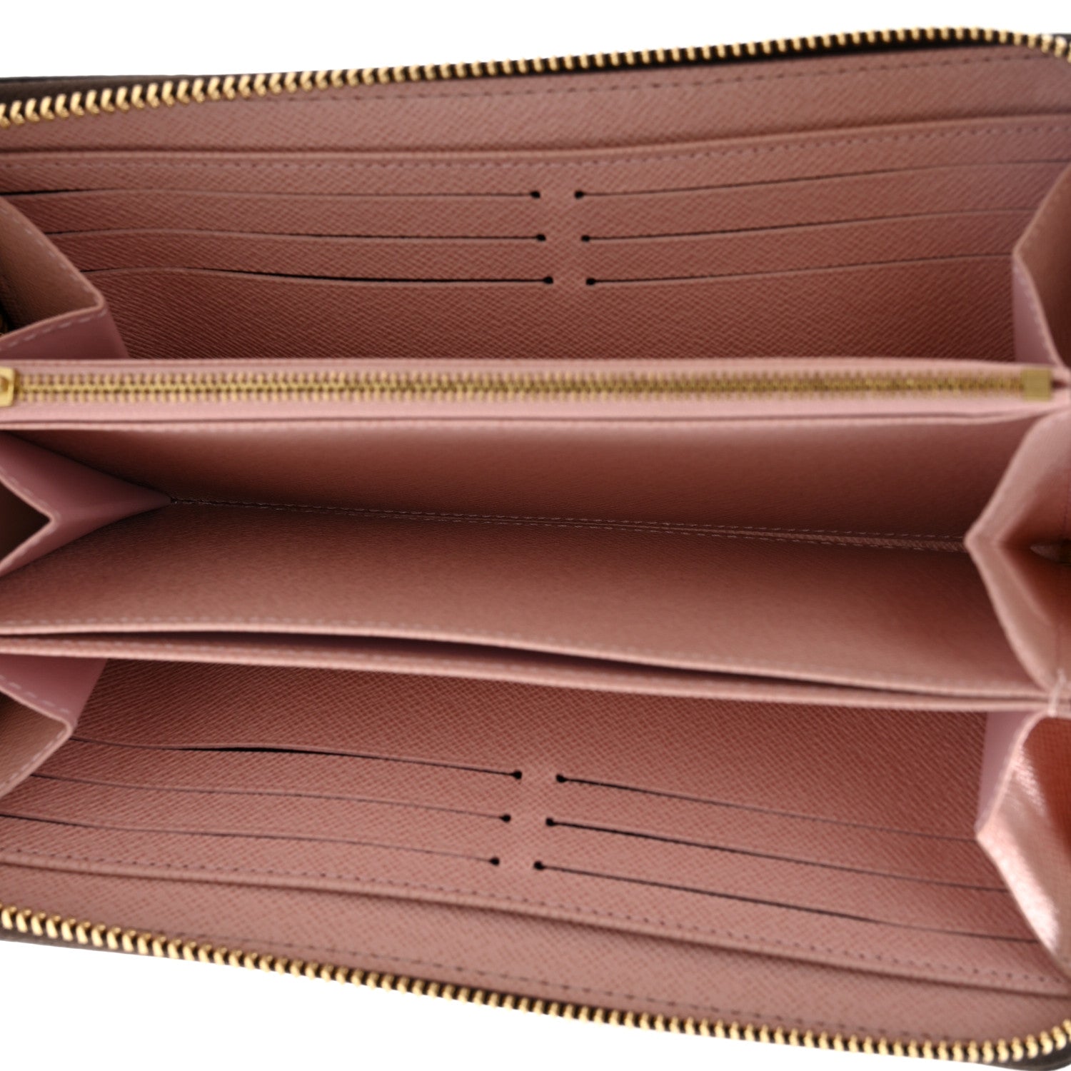 Louis Vuitton Damier Ebene Zippy Wallet Rose Ballerine 5 of 10